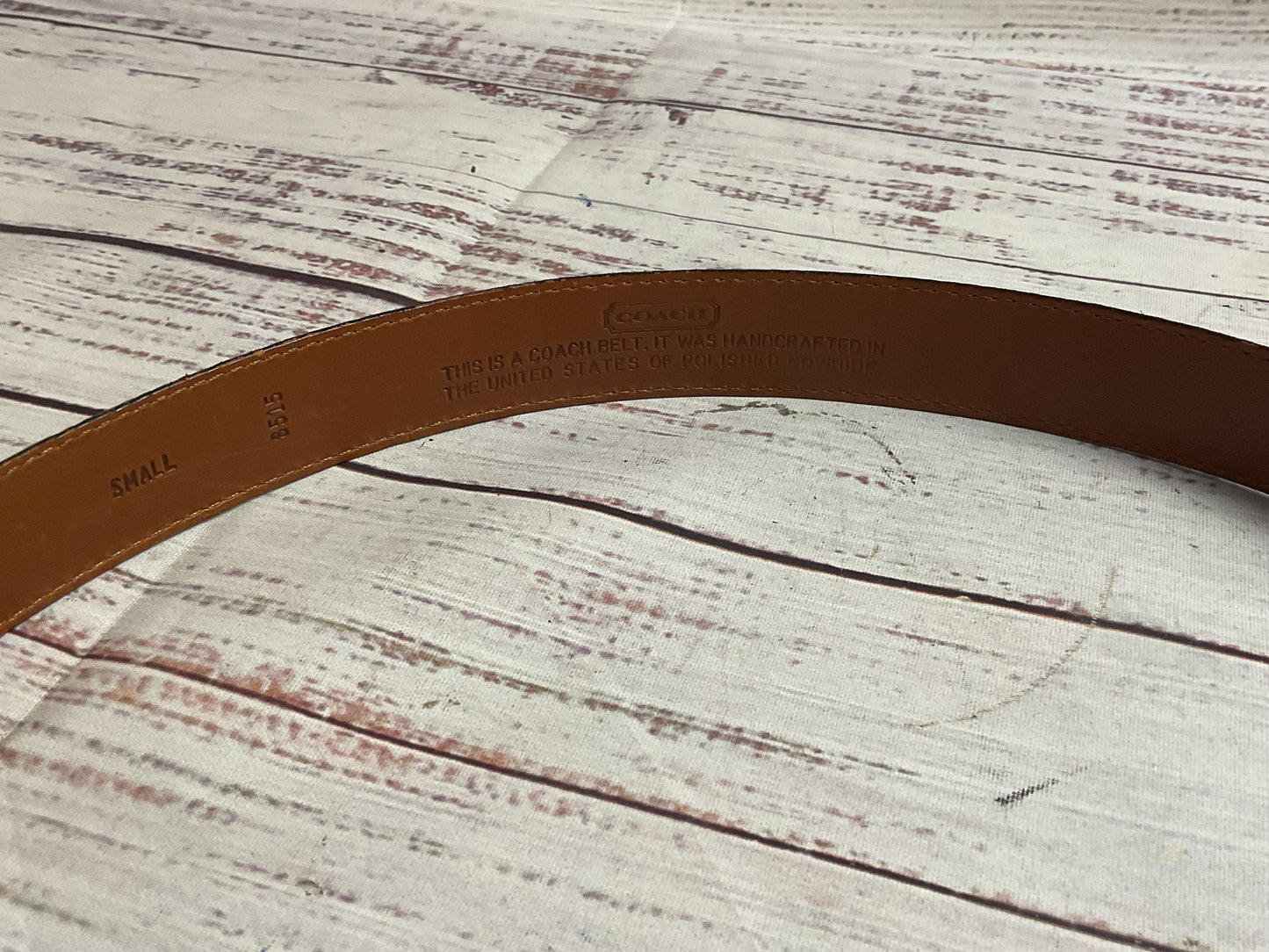 Coach Black Cowhide Belt - Size Small
