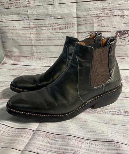 Men's John Fluevog Global Freedom Libery Dark Gray / Black Leather Chelsea Boots