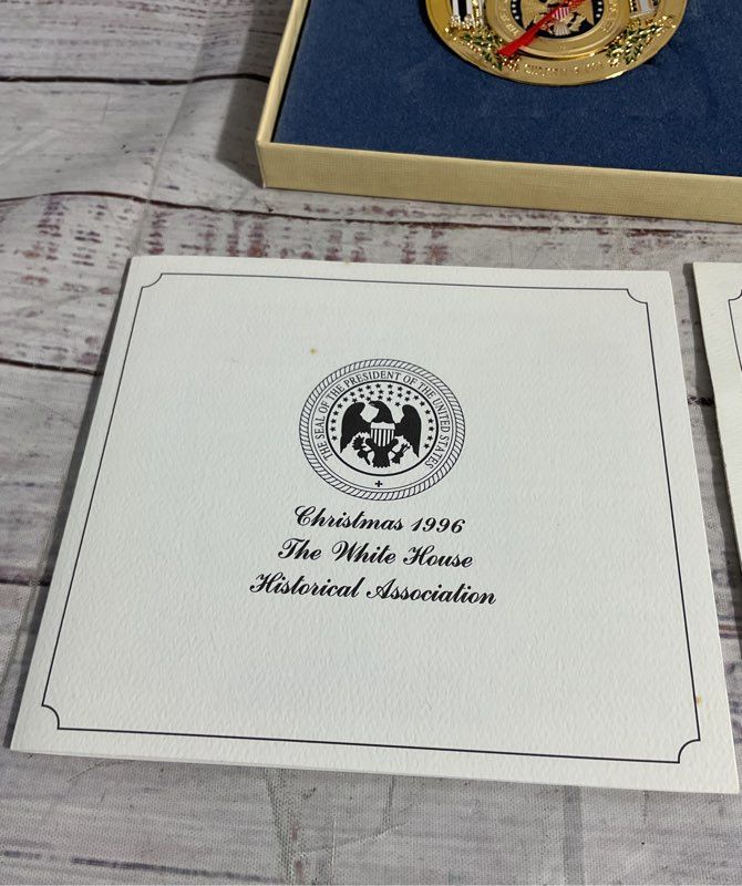 White House Historical Association Christmas Ornament 1996 In Box With Papers
