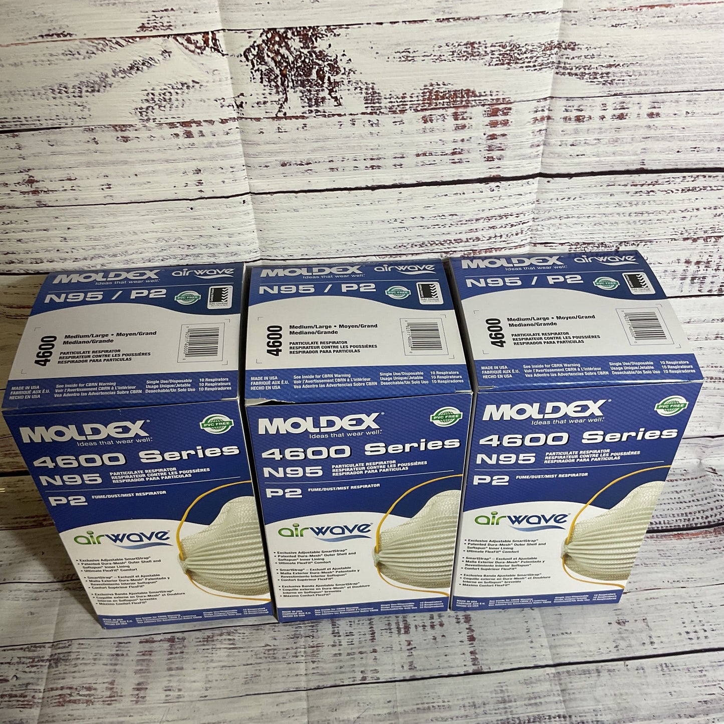 NEW Set of 3 Boxes MOLDEX 4600 Series P2 N95 Masks- 10 per Box (3 OF 4)