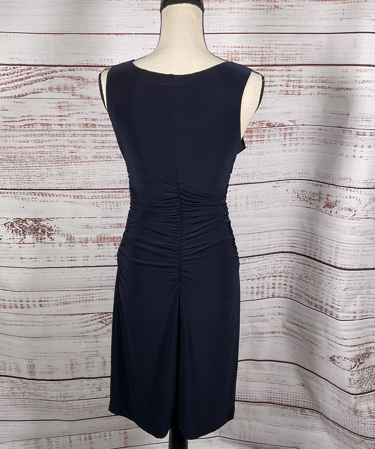 Norma Kamali Shirred Round Neck Minidress Navy M