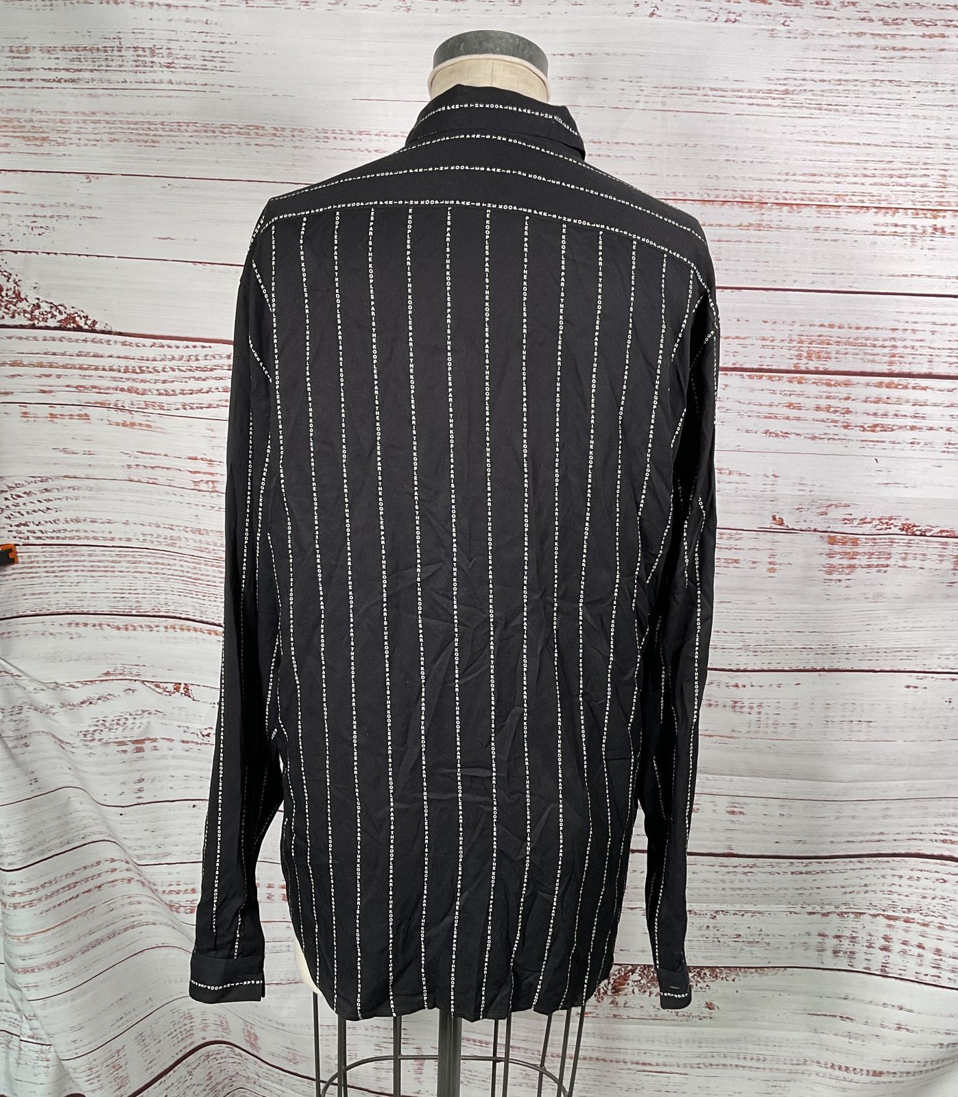 The Kooples Logo Striped Shirt Black XL