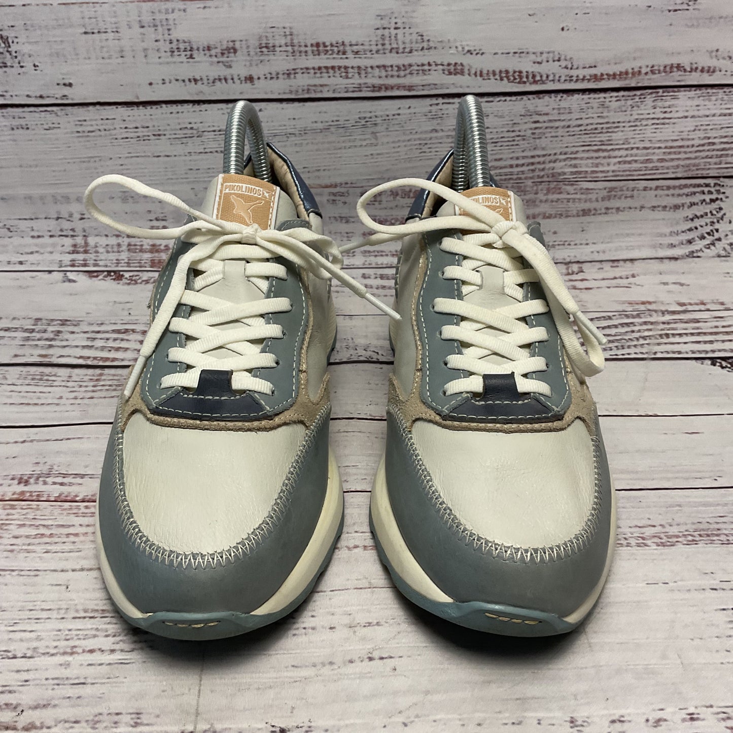Pikolinos Arrecife W1M White Blue Leather Sneaker Shoe Women Size 7.5US 38EU