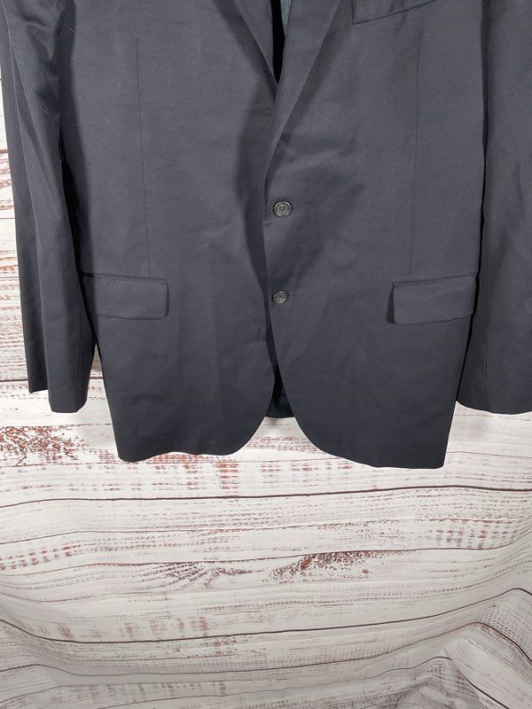 Burberry London Men's Navy Blue Wool Size 46L Suit Jacket