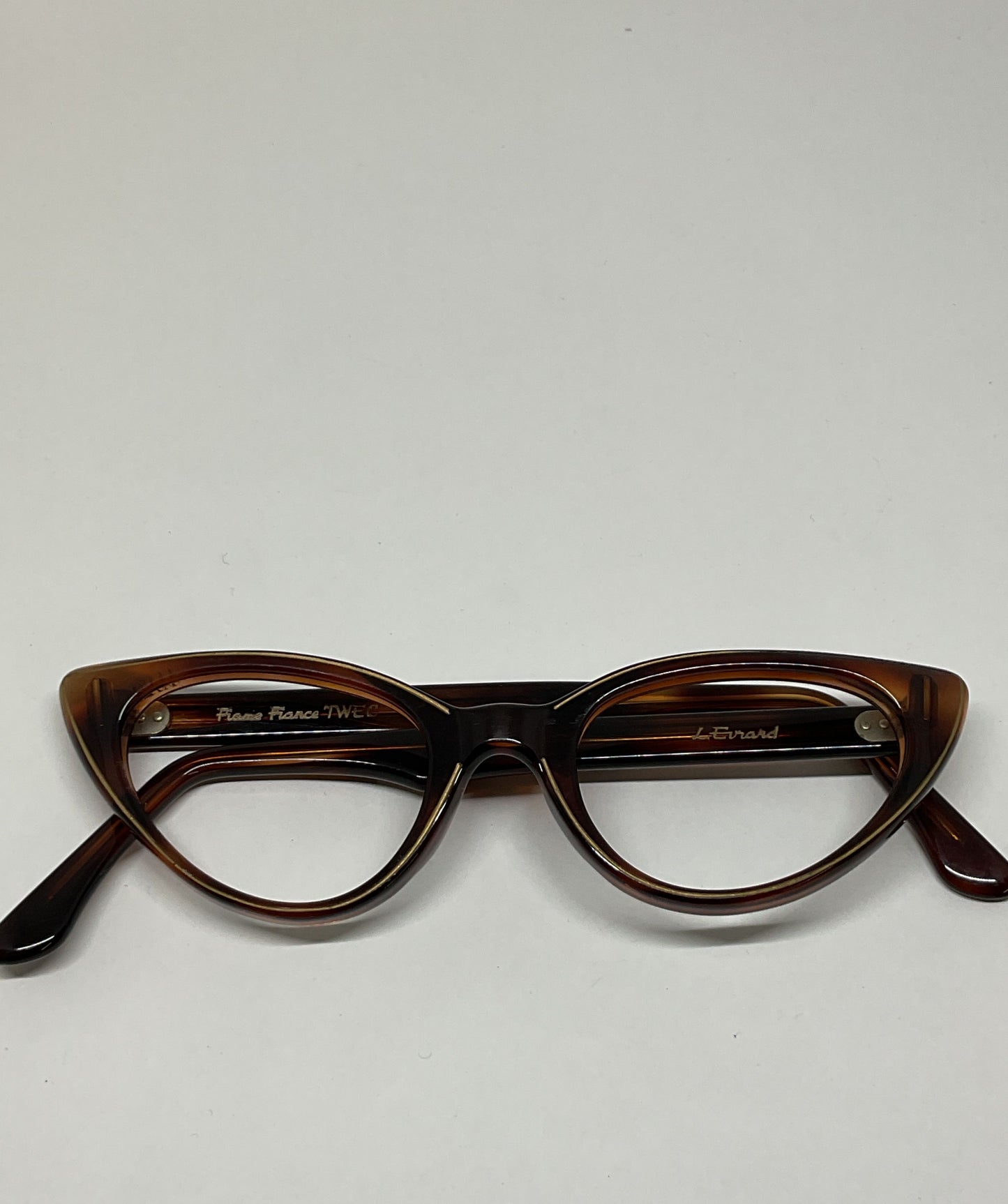 Vintage TWEC France Brown CAT eye Eyeglasses Frames Only