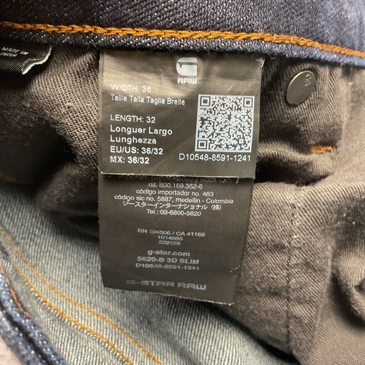 G-Star Raw 5620 3D Tapered Jeans Blue Denim Pants - Size 36x32