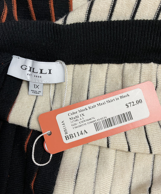 Gilli Plus Size Color Block Knit Maxi Skirt - Size 1X