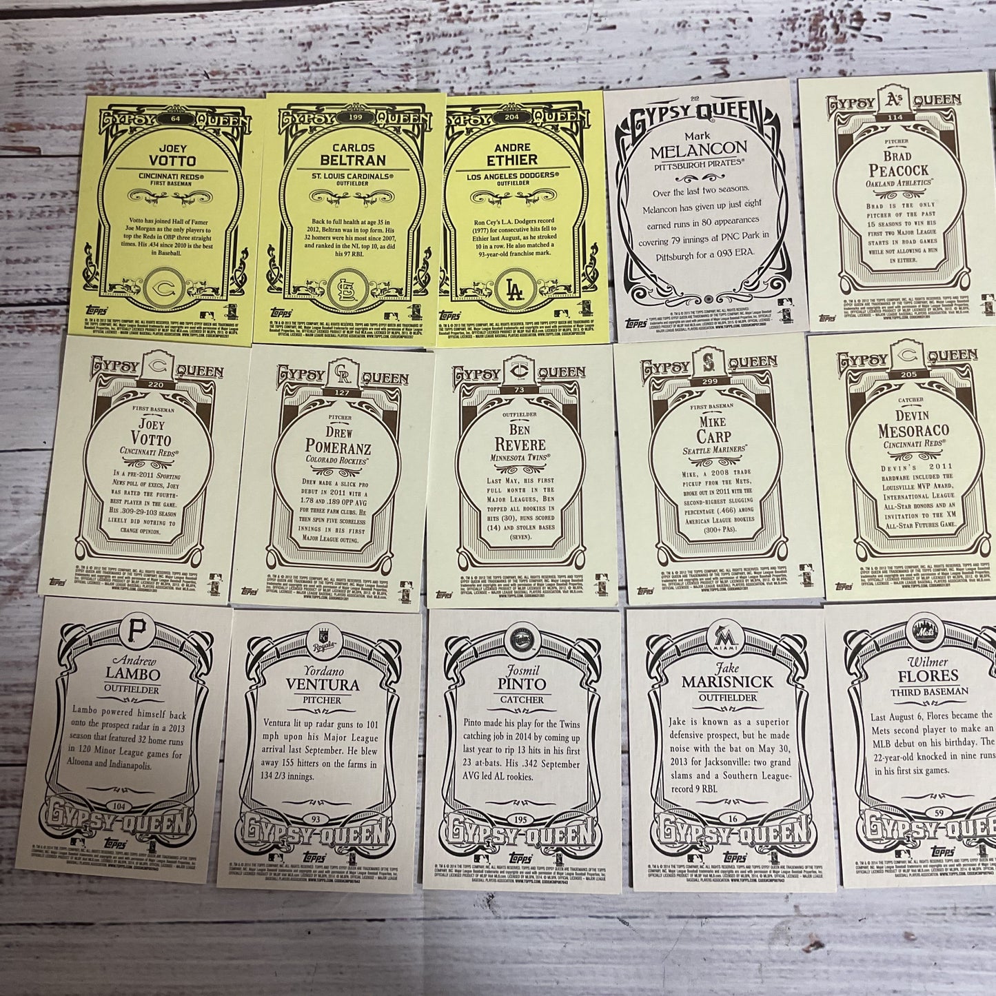 Set of 21 TOPPS Gypsy Queen Baseball Cards