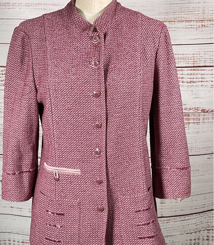St John Tweed Knit Button Down Jacket Multicolor