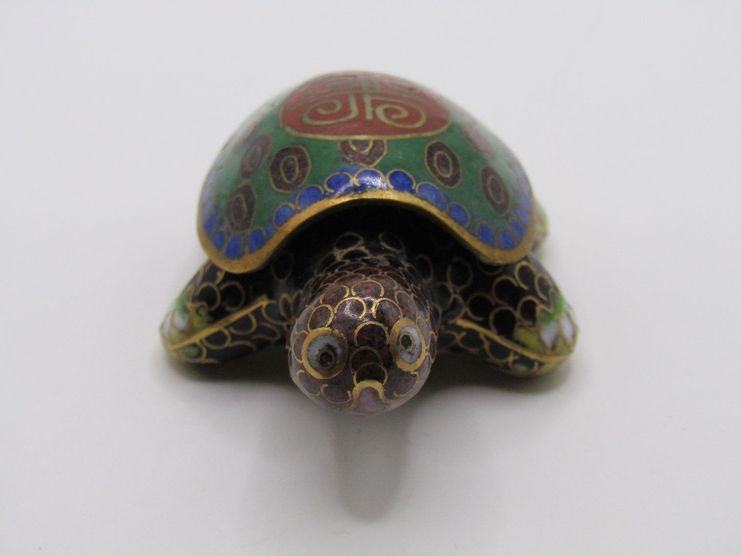 Vintage Handcrafted Cloisonné Enamel Turtle Pill Box