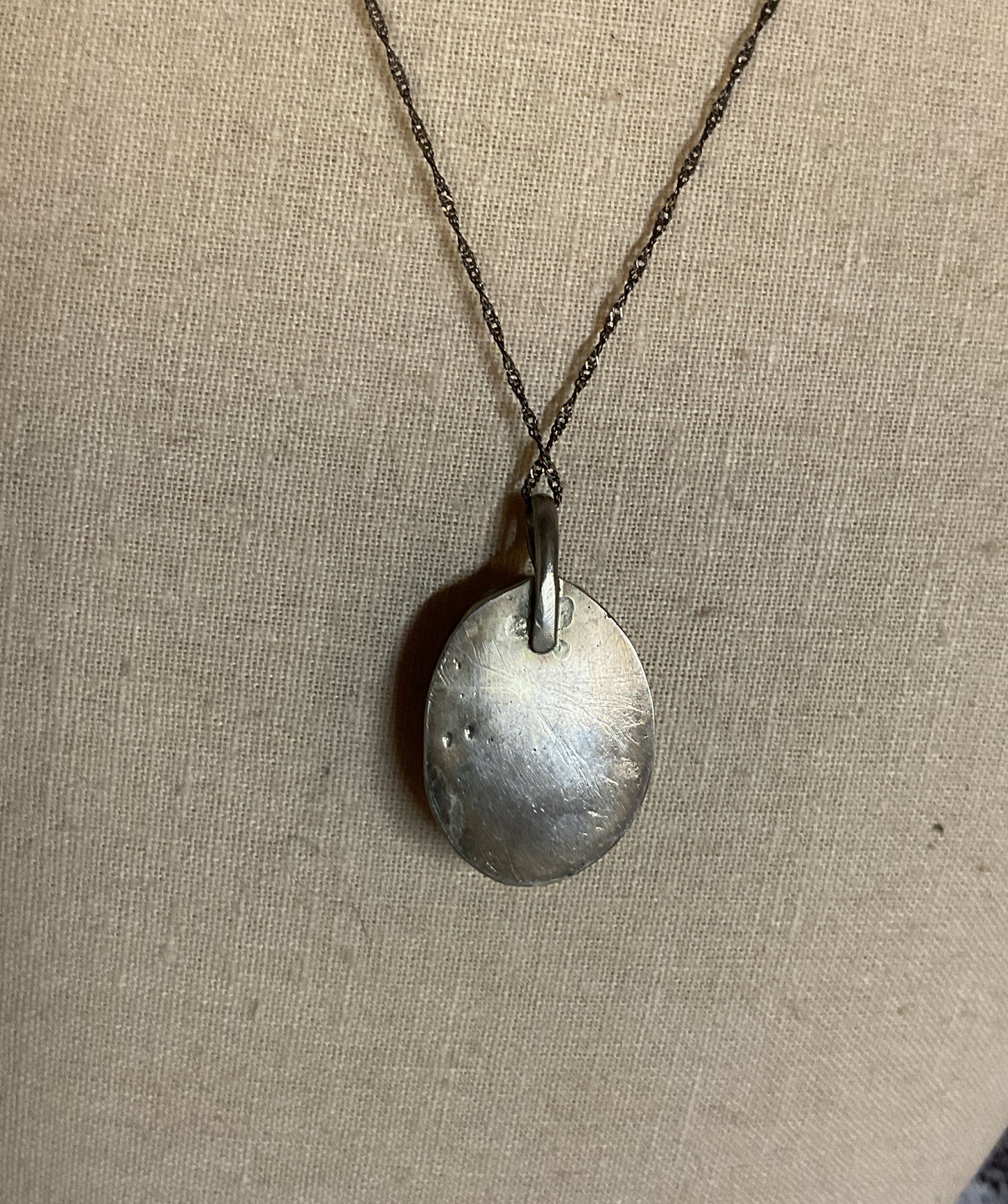 Unbranded Sterling Silver Vintage Stone Pendant Chain Necklace