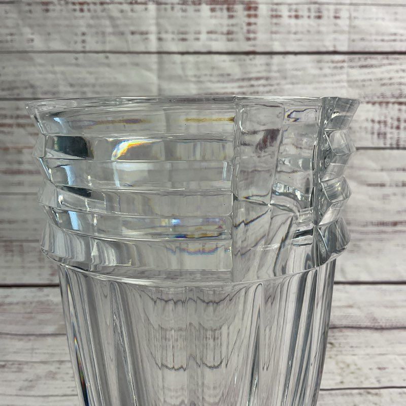 Orrefors EL 4733-22 Signed Full Lead Crystal 8" Vase Made In Sweden