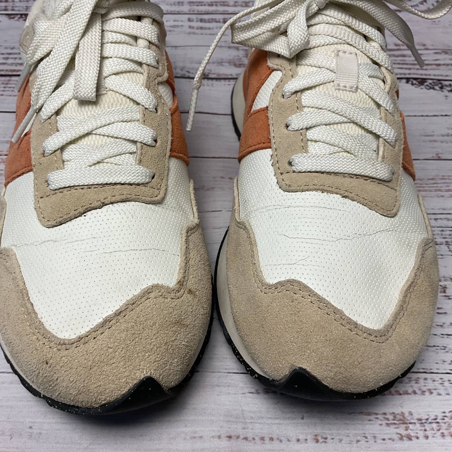 New Balance 237 White Rust Orange Athletic Shoe Men Size 10