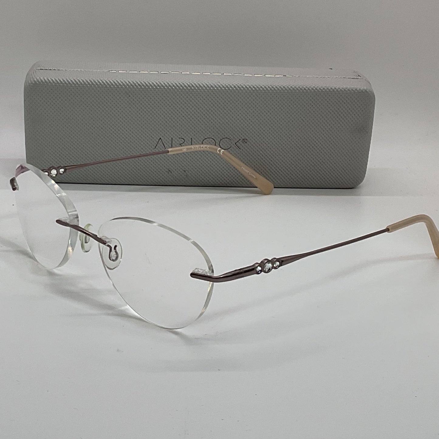 AIRLOCK Embrace Titanium Women's Rhinestone Eyeglasses 53[ ]18 140 (FRAMES ONLY)