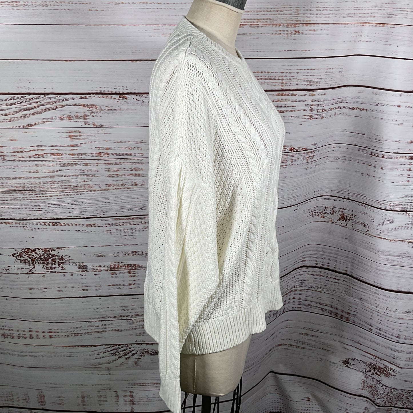 NWT LAUREN by RALPH LAUREN Resort 23 Women's White Cable Pullover Sweater- SZ 2X