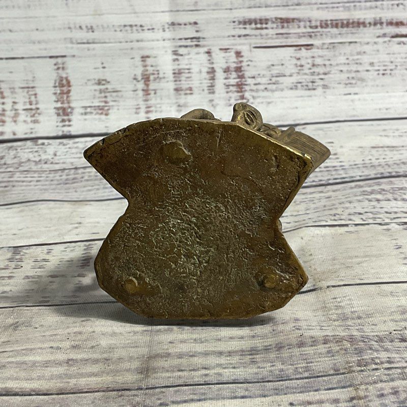 Brass West African Figure Sitting 5" Sculpture