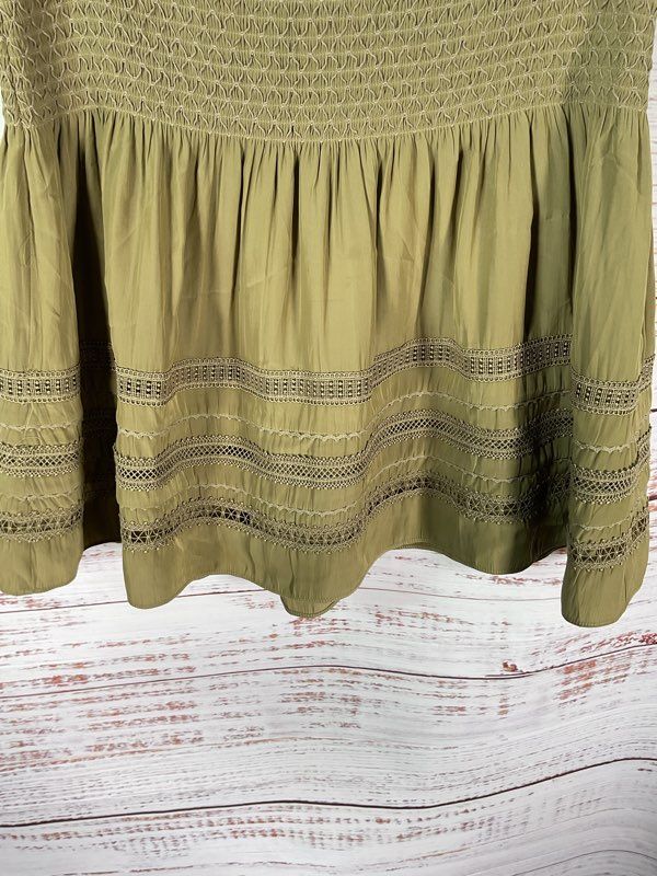 Ramy Brook Women's Smocked Green Tiered Miniskirt Size M
