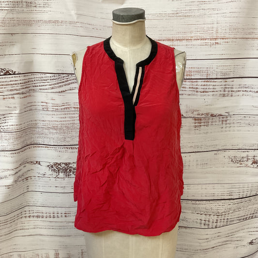 Cynthia Rowley Red Silk Crinkled Sleeveless Top - Size XL
