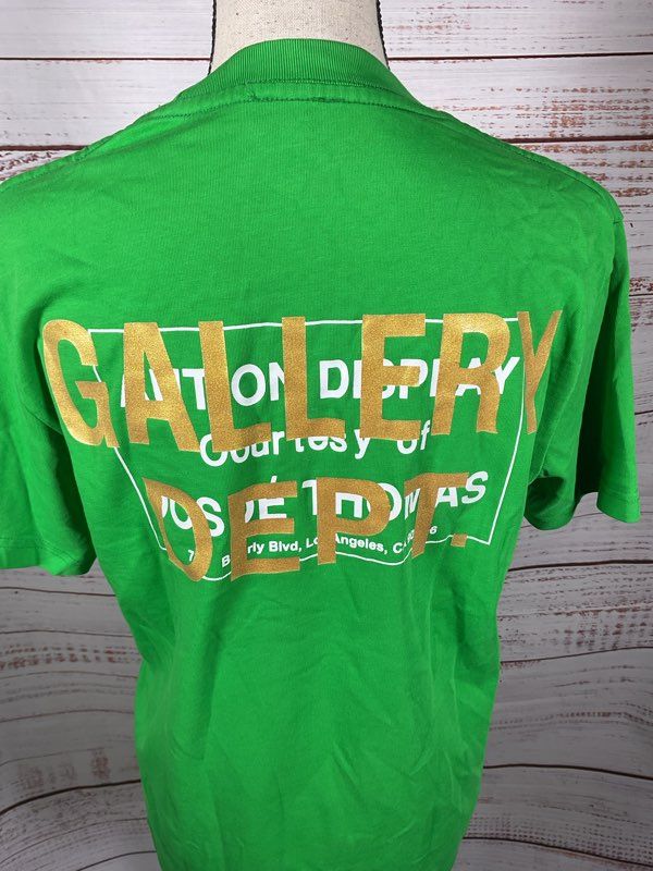 Gallery Dept. Men's Quantum Green Graphic Print Cotton Short Sleeve T-Shirt Sz M