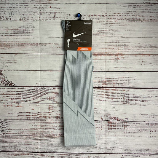 Nike Elite Graduated Compression Grey Over Calf Running Socks - Size 8-9.5
