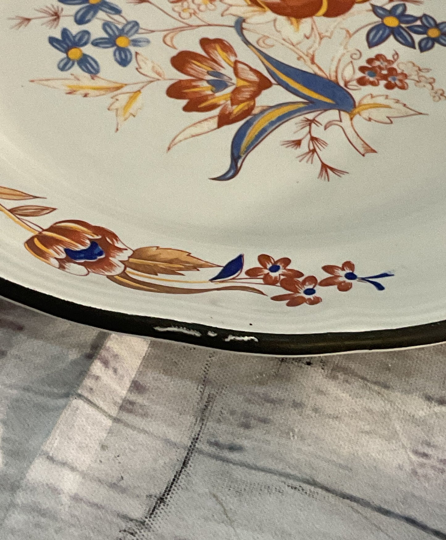 Luneville France Louis XV Paquerette Set of 5 Bread Plates Multicolor