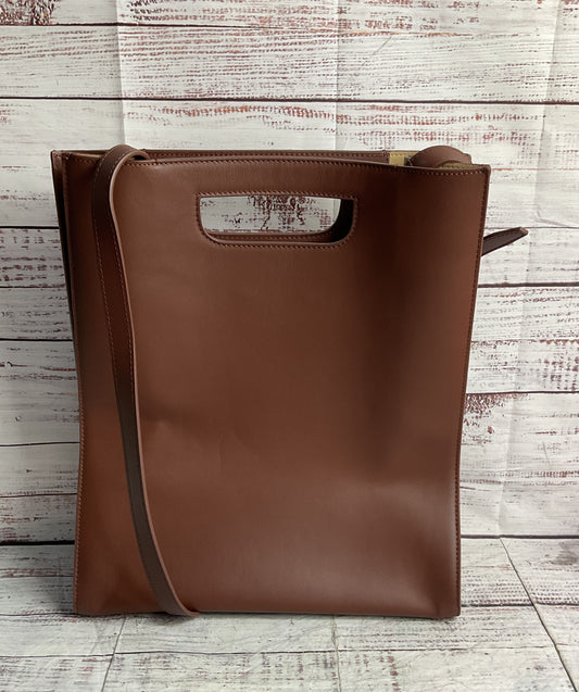 Deseri Vachetta Leather Structured Tote Brown