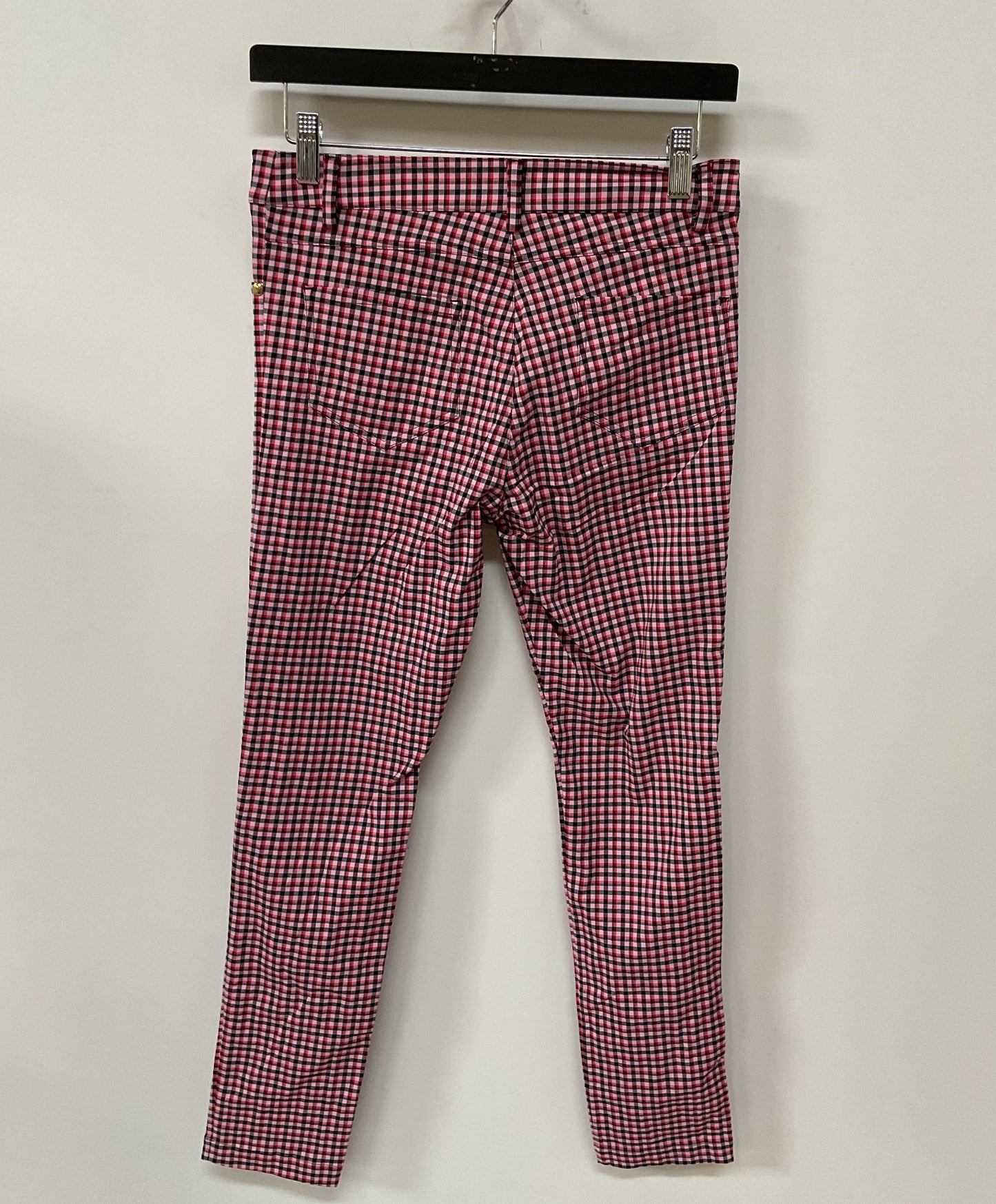 NWT Women's Brendratti Elina Checker Pant Size 40 Pink & Black