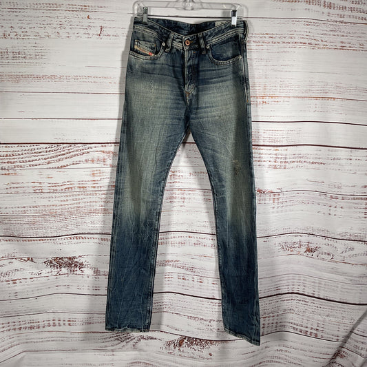 Diesel Buster Cotton Blue Faded Distressed Pants - Size W28xL32