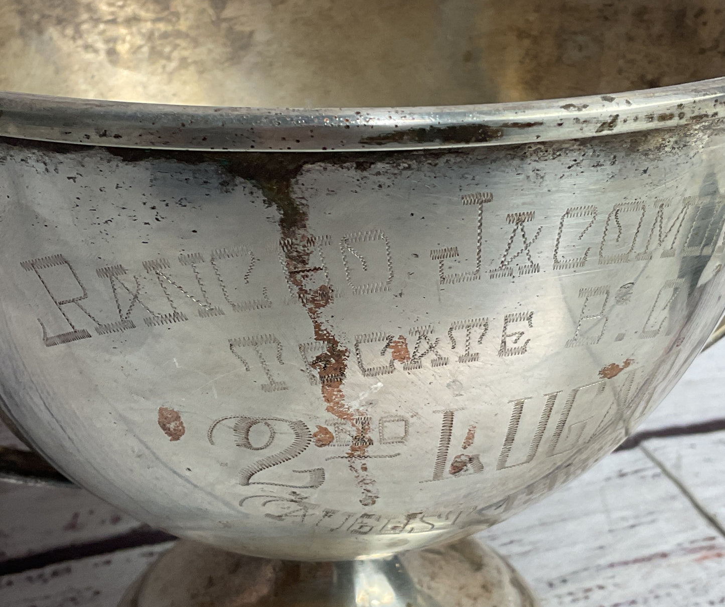 Vintage Rancho Jacomun Flyers Tecate B C 2nd Lugar 6" Trophy Silver Plated