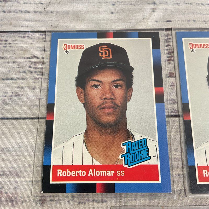 Lot Of 3 Donruss 1988 Roberto Alomar #34 Ungraded Baseball Rookie Cards
