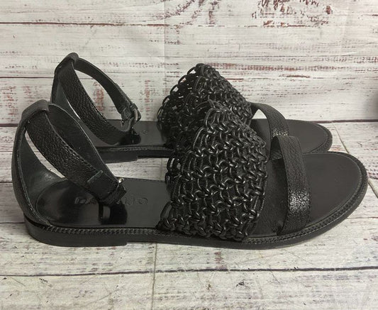 Dannijo Leather Woven Strappy Sandals Black 8