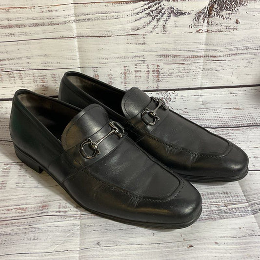 SALVATORE FERRAGAMO Men's Black Leather Loafer Dress Shoes- SZ 8