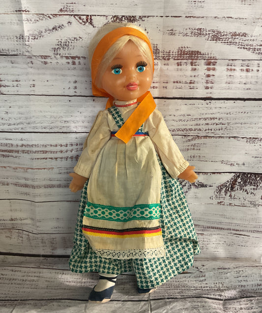 Lenigrushka Factory Vintage USSR Soviet Russia Plastic Dashenka Folk Doll