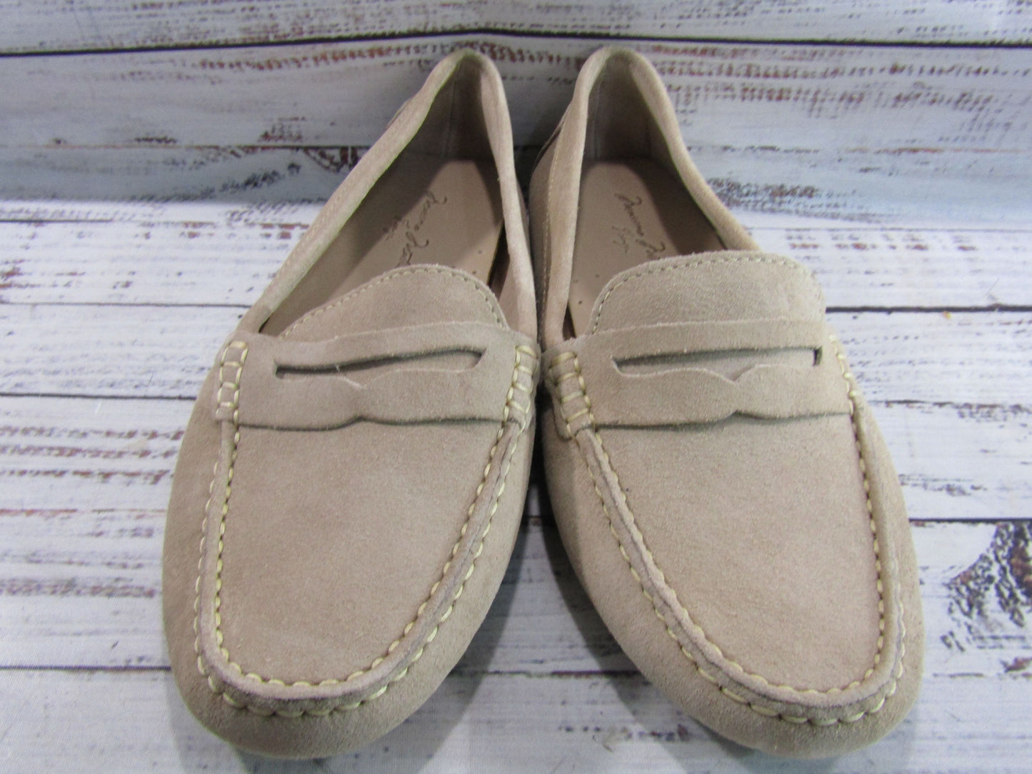 Massimo Matteo Men's Beige Suede Driving Penny Loafer Size 9.5