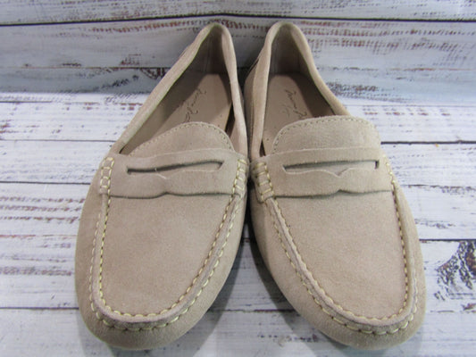 Massimo Matteo Men's Beige Suede Driving Penny Loafer Size 9.5