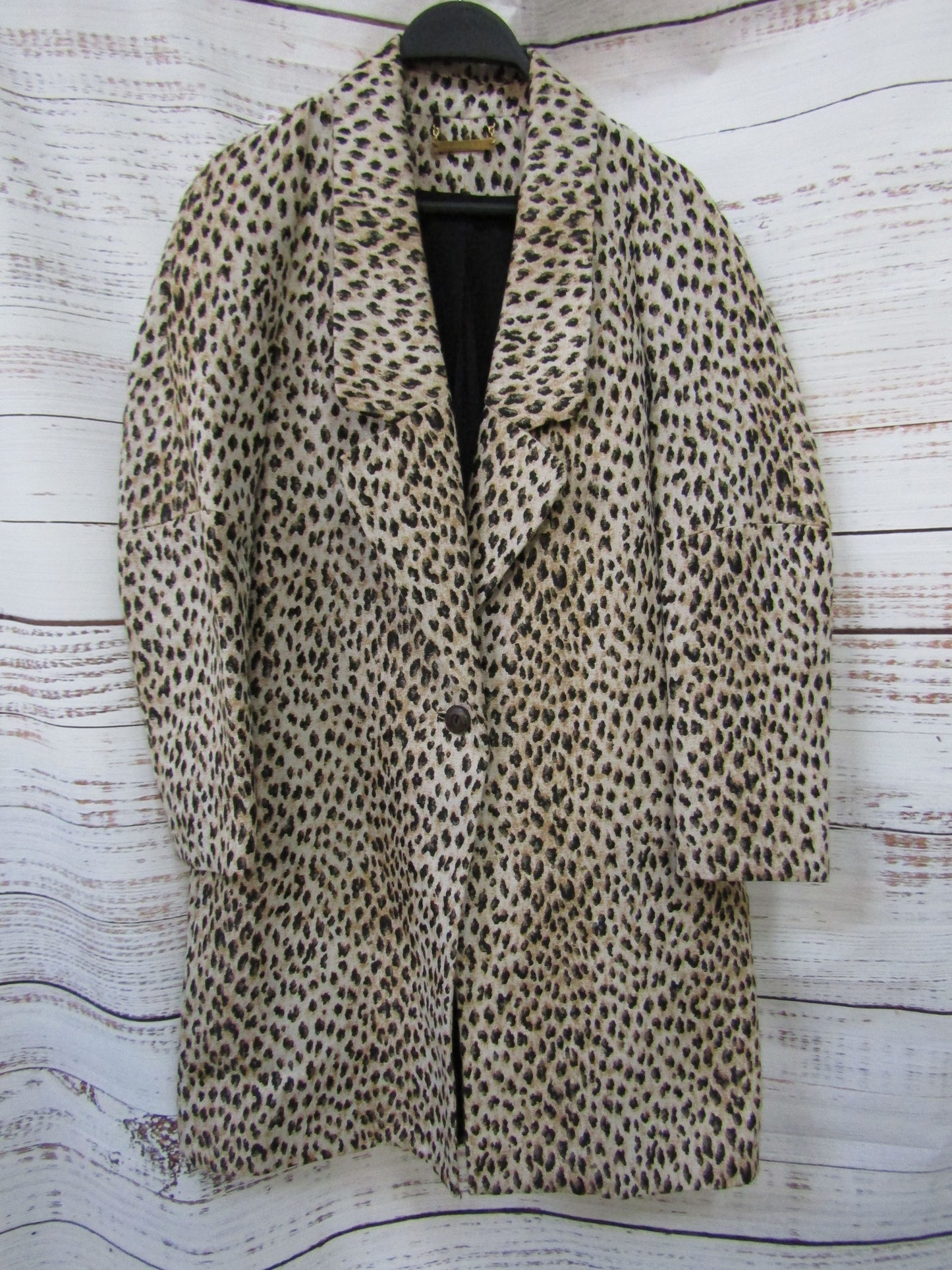 Diane Von Furstenberg Britta Women's Brown Animal Print Blazer Jacket Size 2