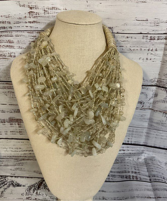Vintage Stone Beaded Necklace 15"