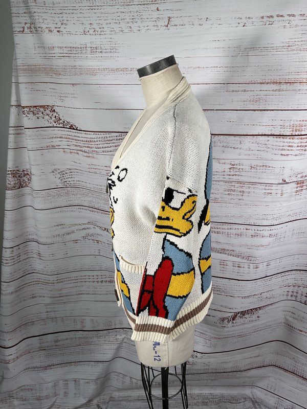 Disney Knitted Cardigan Donald Duck (Loose Fit!) Med-large Fit With Pockets