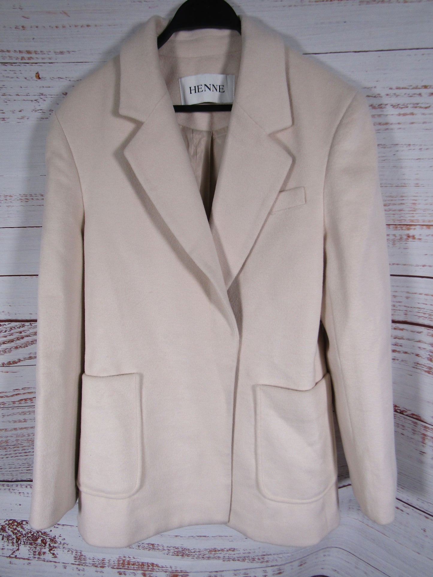 Henne Women's Beige Wool Blend Jacket Size 8