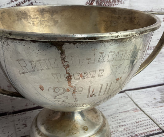 Vintage Rancho Jacomun Flyers Tecate B C 2nd Lugar 6" Trophy Silver Plated