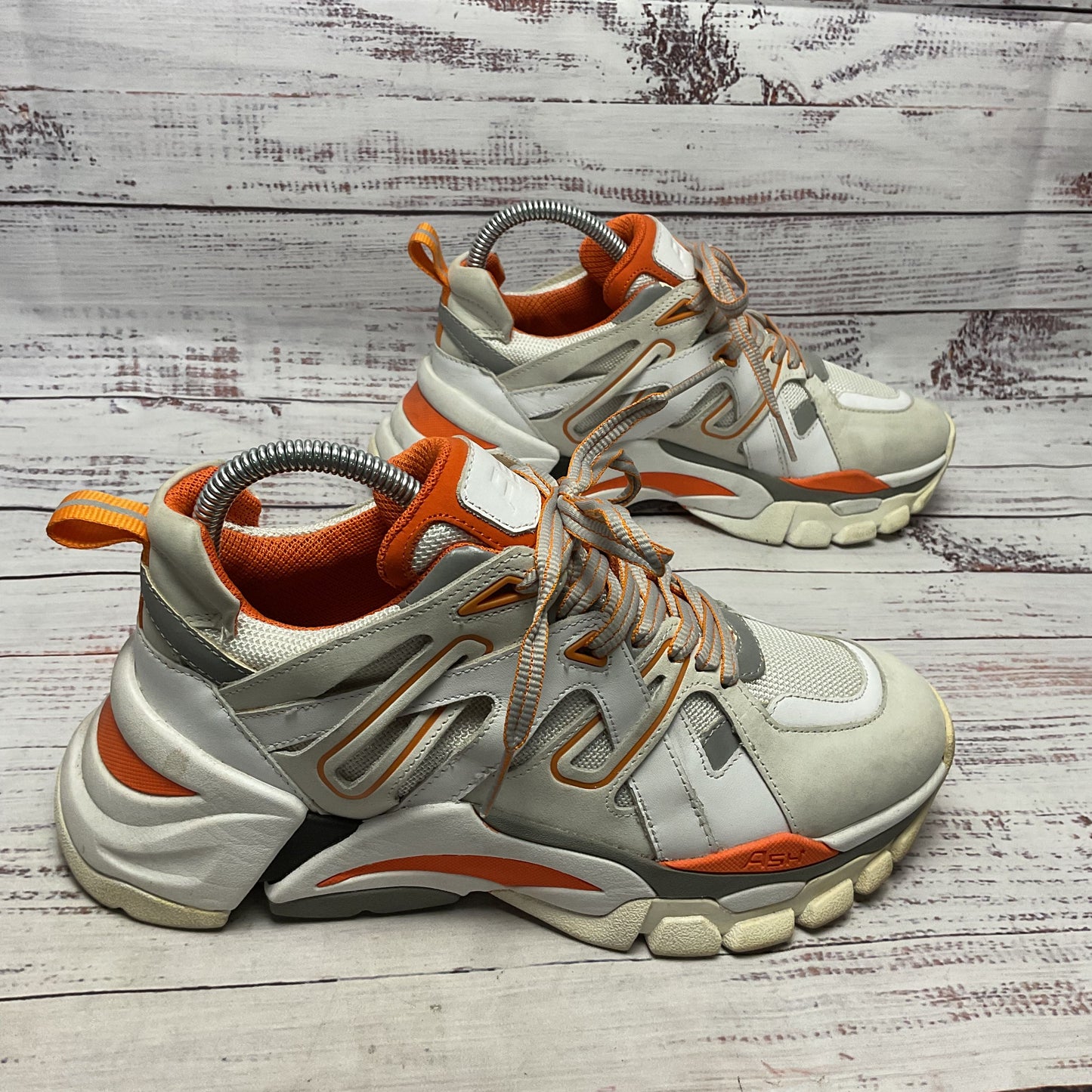 Ash Flash White Orange Sneaker Shoe Women Size 7.5