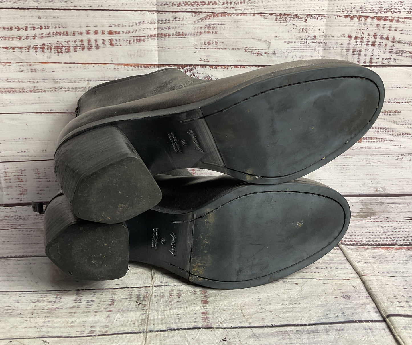 Marsell Leather Distressed Ankle Boots Gray 39