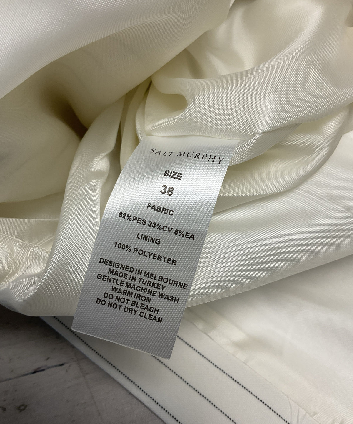 Salt Murphy White Pin Stripe Oversized Large Blazer Jacket - Size 38 New