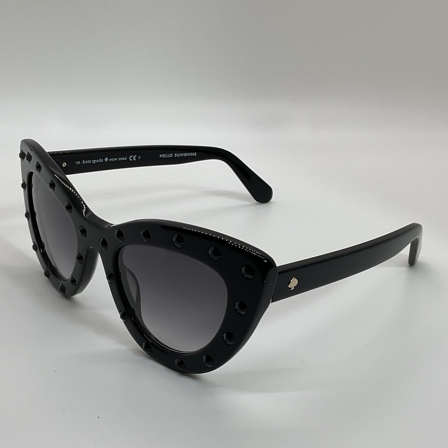 KATE SPADE Luann Hello Sunshine Women's Black Rhinestone Sunglasses- 50[ ]23 135