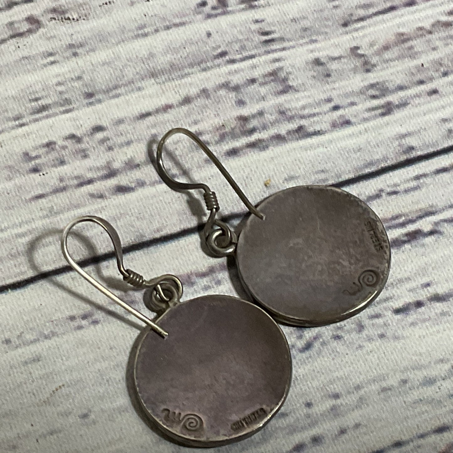 Signed VTG. Native Kokopelli Sterling Silver Dangle 1.75" Earrings- 11.38g