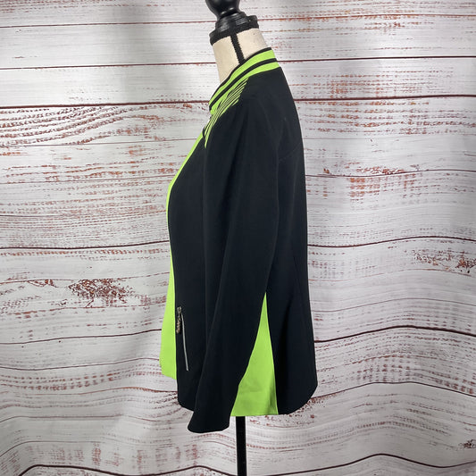 Alberto Makali Green Black Stripe Color Block Jacket - Size See Measurements