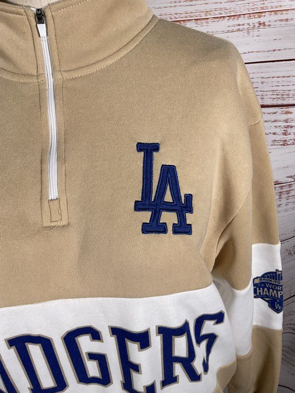Los Angeles Dodgers Unisex 1/4 Zip Hoodie Size M Women’s Night 2026 Cream
