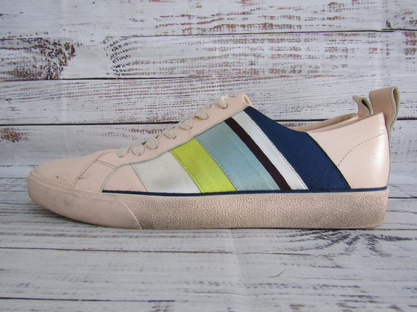 Diane von Furstenberg Tess Women's Pink Leather Low Top Sneakers Size 10