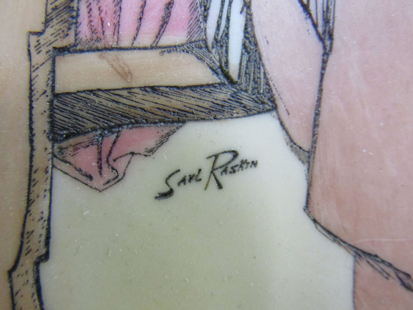 Vintage Saul Raskin Prayer Ivorine Etching