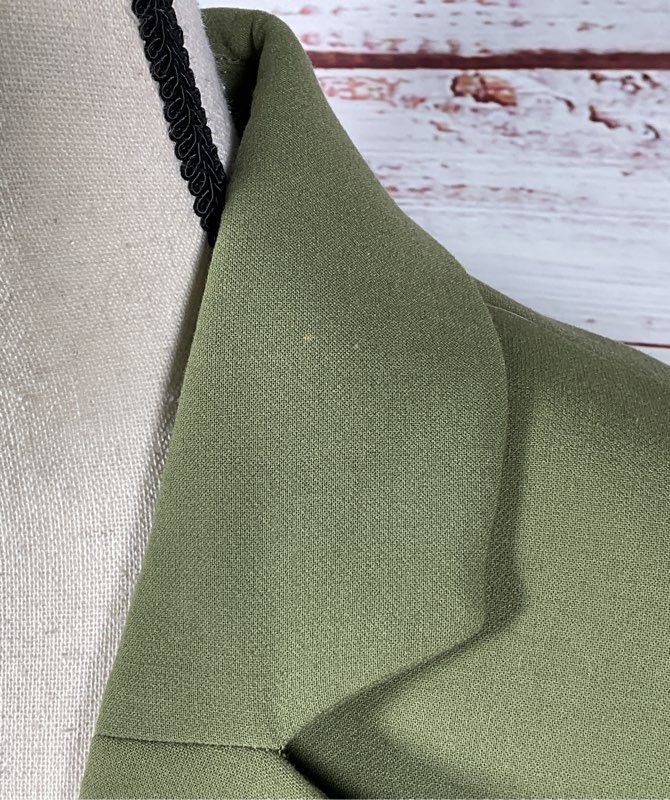 & Other Stories Fitted Single Breasted Blazer Skirt Pants Suit Set Olive Green 4